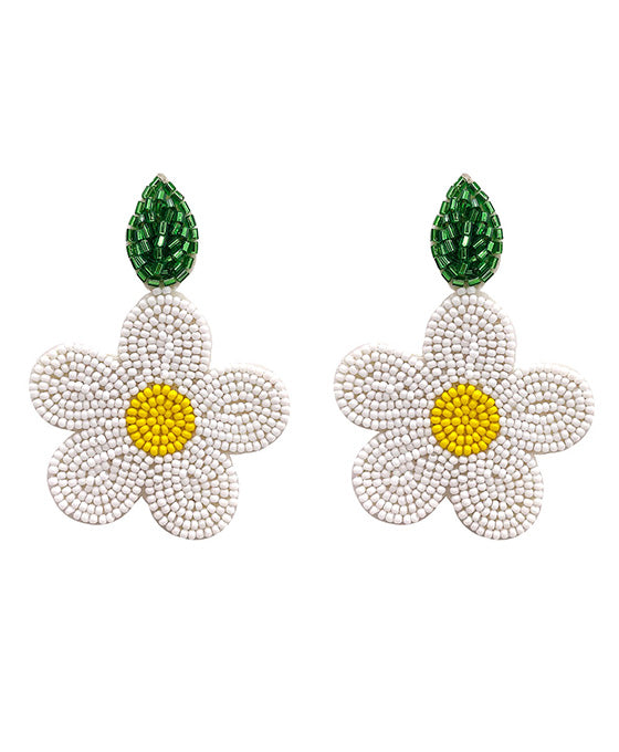 Flower Seed Bead Earring