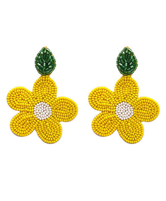 Flower Seed Bead Earring