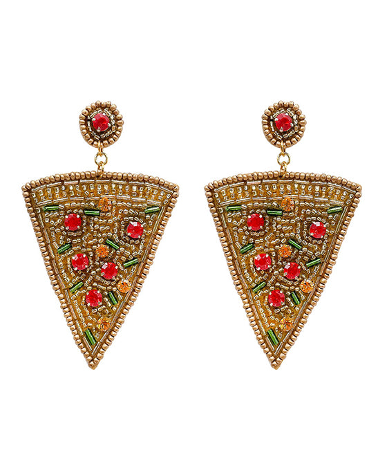 Pizza Seed Beaded Earring