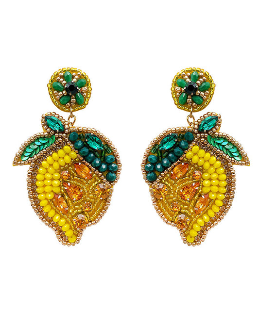 Lemon Beaded Earring