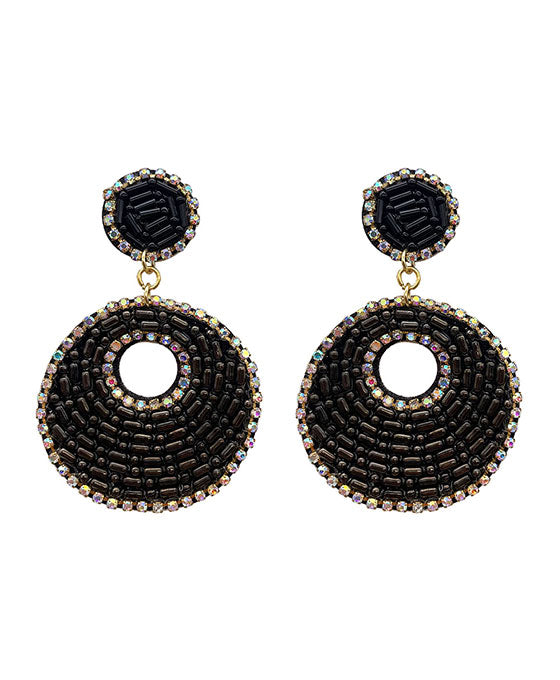 Beaded Circle Post Earring