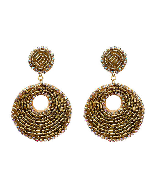 Beaded Circle Post Earring