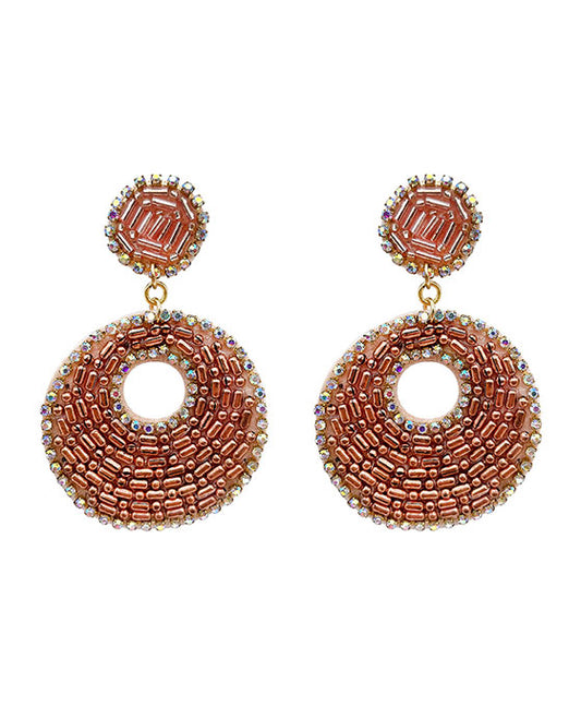 Beaded Circle Post Earring