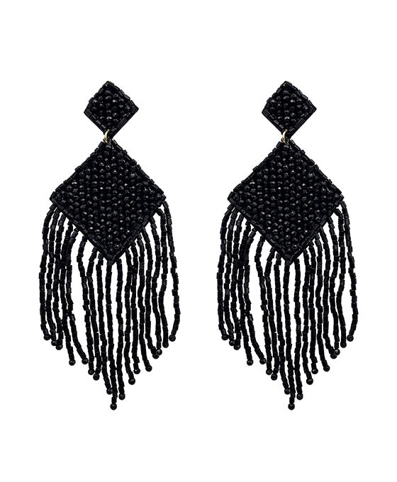 Beaded Tassel Post Earring