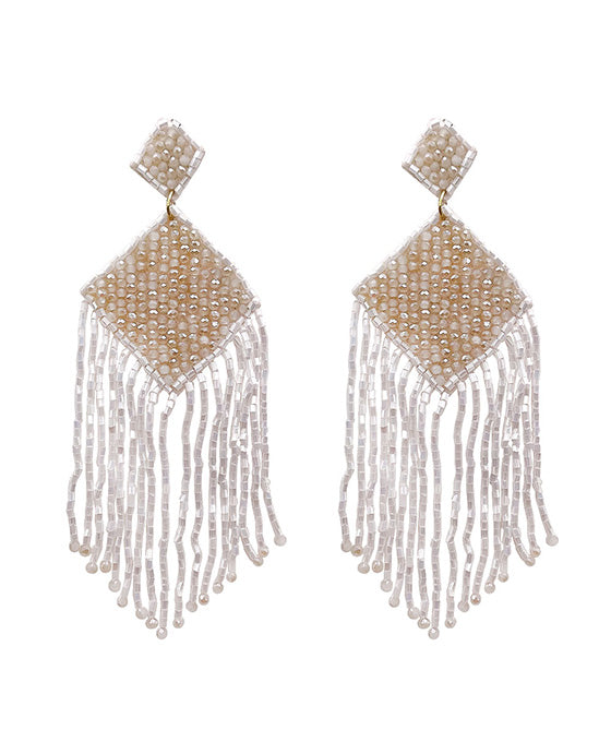 Beaded Tassel Post Earring