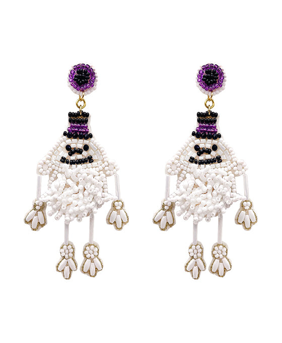 Halloween Beaded Ghost Post Earring