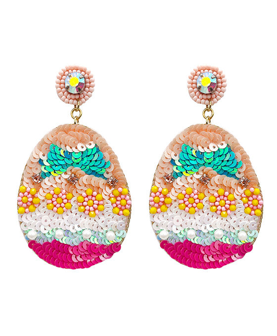 Easter Egg Beaded Earring