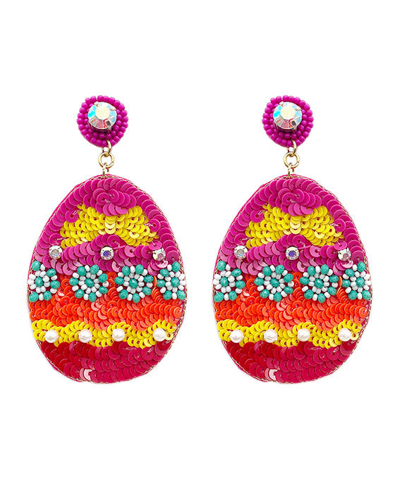 Easter Egg Beaded Earring