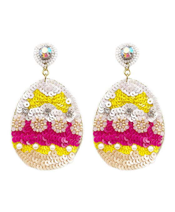 Easter Egg Beaded Earring