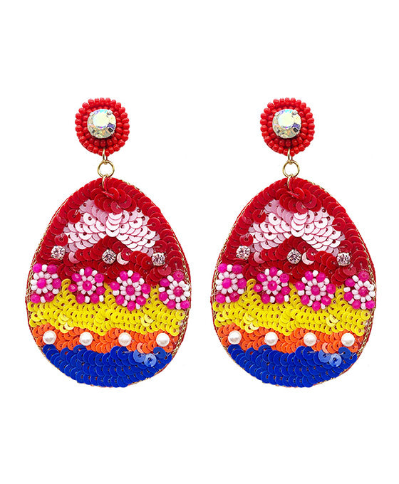 Easter Egg Beaded Earring