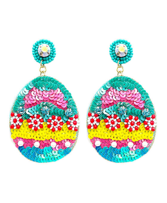 Easter Egg Beaded Earring