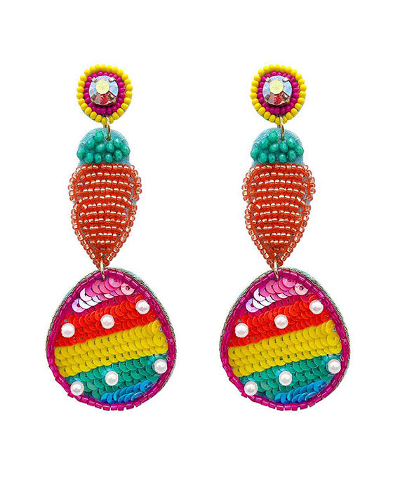 Easter Egg Beaded Earring