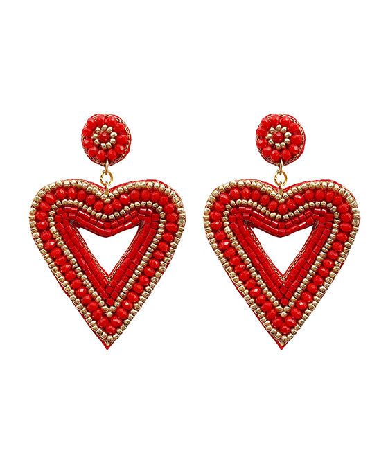 Beaded Heart Earring