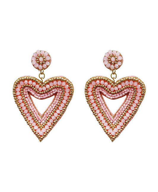 Beaded Heart Earring