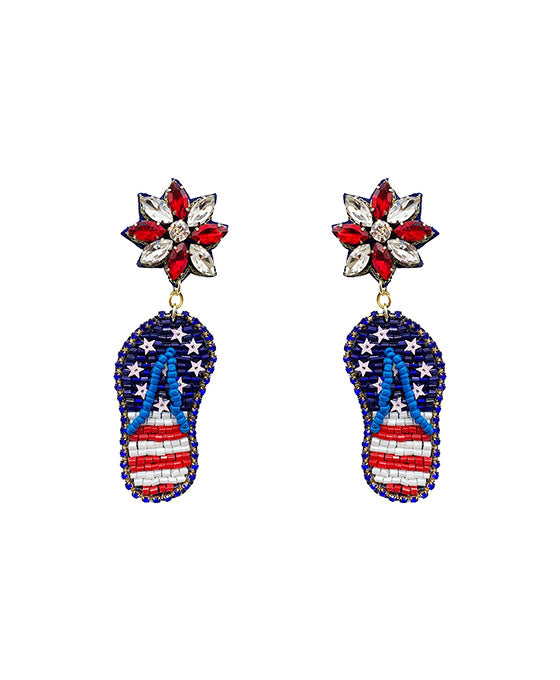 American Flag Flip Flop Earring