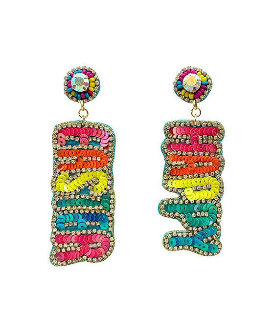 Happy Easter Beaded Earring