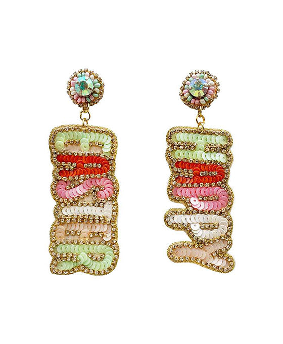 Happy Easter Beaded Earring