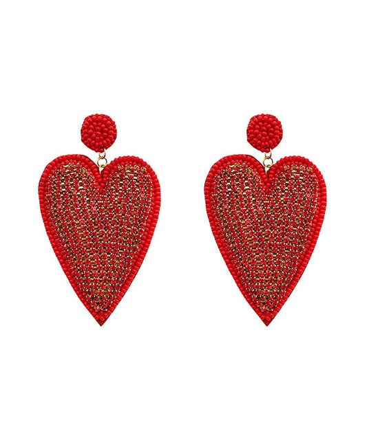 Beaded Heart Earring