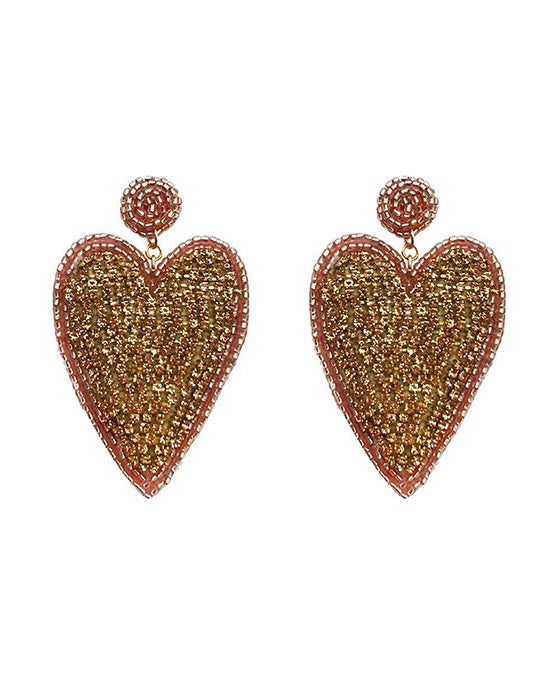 Beaded Heart Earring