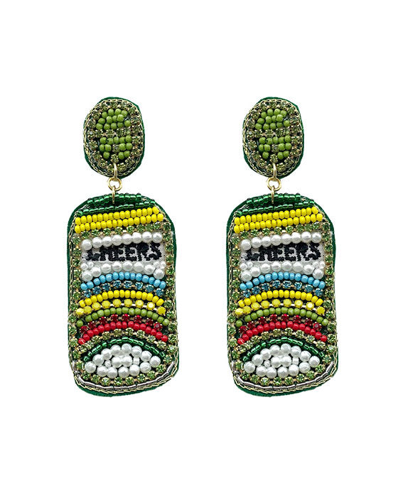 Drink Can Beaded Earring