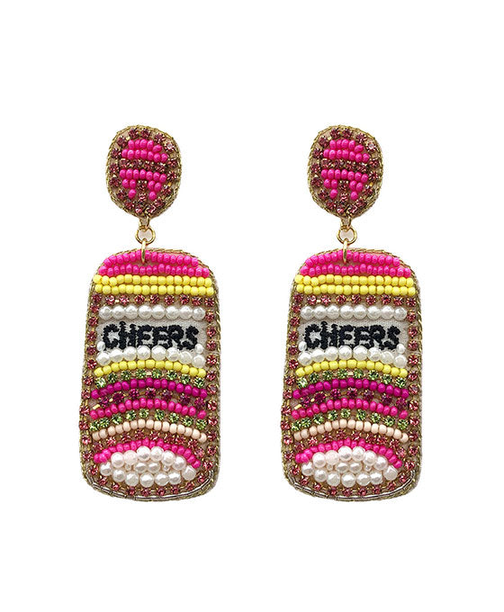 Drink Can Beaded Earring