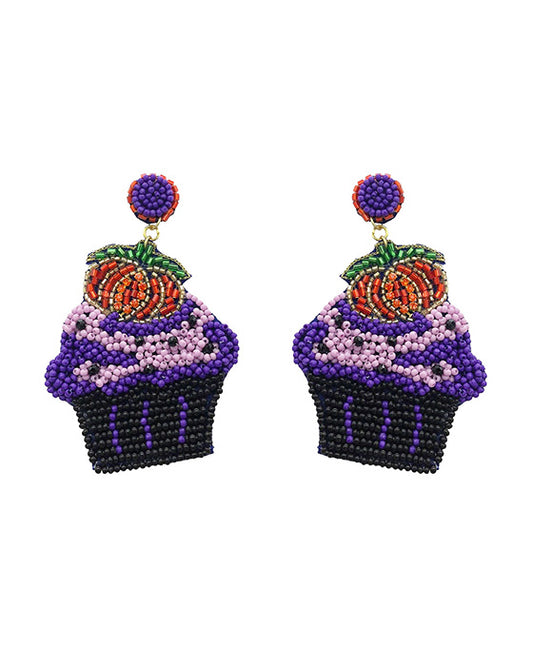 Halloween Pumpkin Cupcake Earring