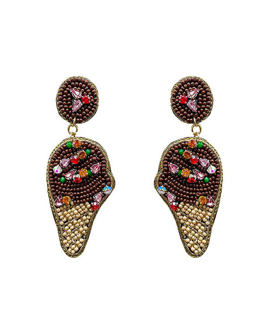 Beaded Ice Cream Stone Earring