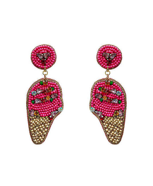 Beaded Ice Cream Stone Earring