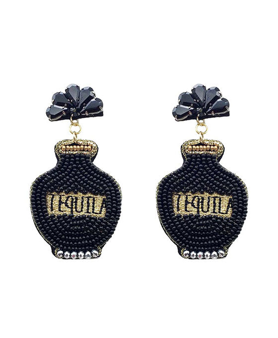 Beaded Tequila w/ Stone Post Earring