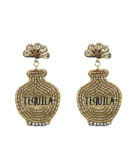 Beaded Tequila w/ Stone Post Earring