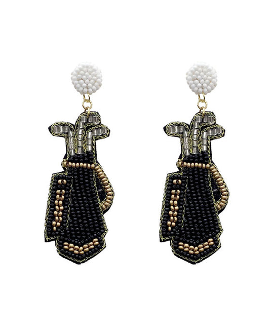 Beaded Golf Club Earring