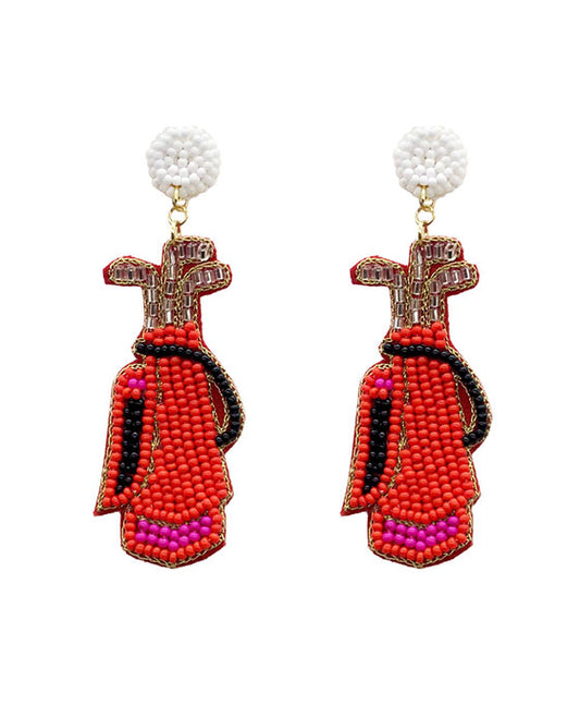 Beaded Golf Club Earring