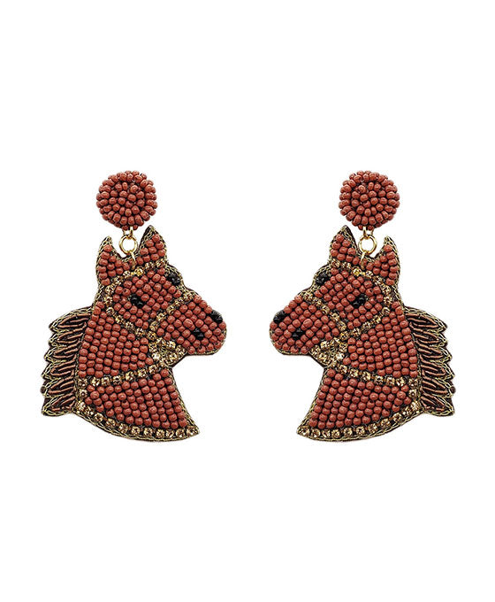 Beaded Horse Earring