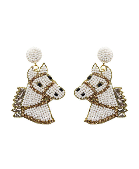 Beaded Horse Earring