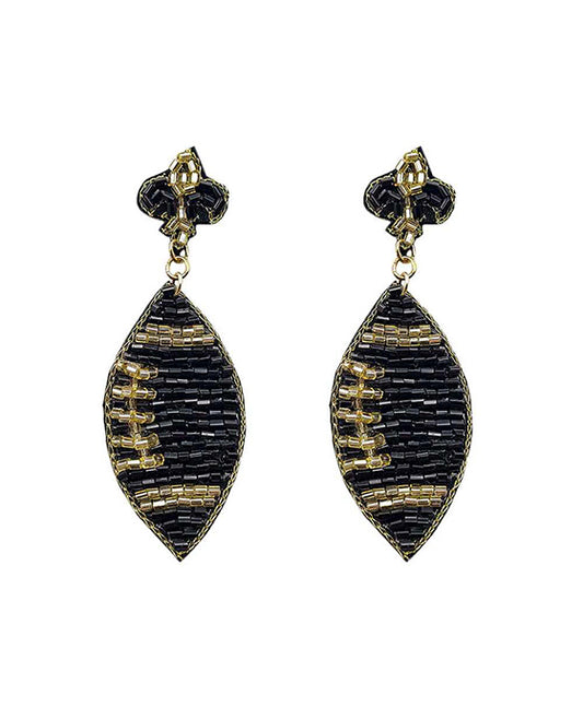 Beaded Football Post Earring