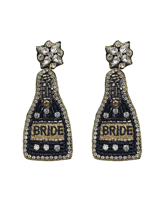 Bride Champagne Stone Post Earring