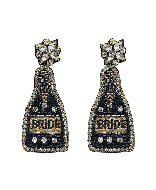 Bride Champagne Stone Post Earring