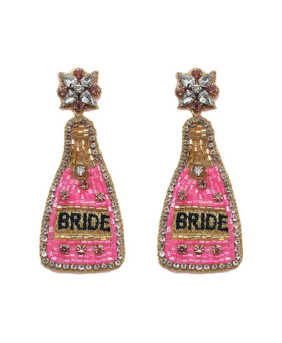 Bride Champagne Stone Post Earring