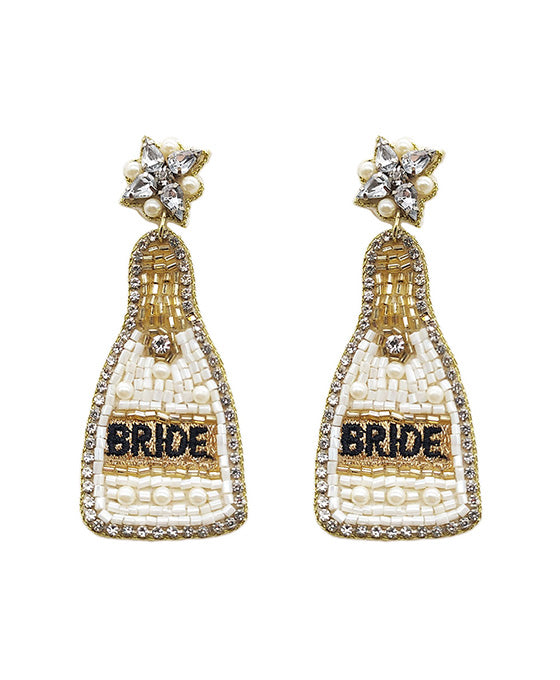 Bride Champagne Stone Post Earring