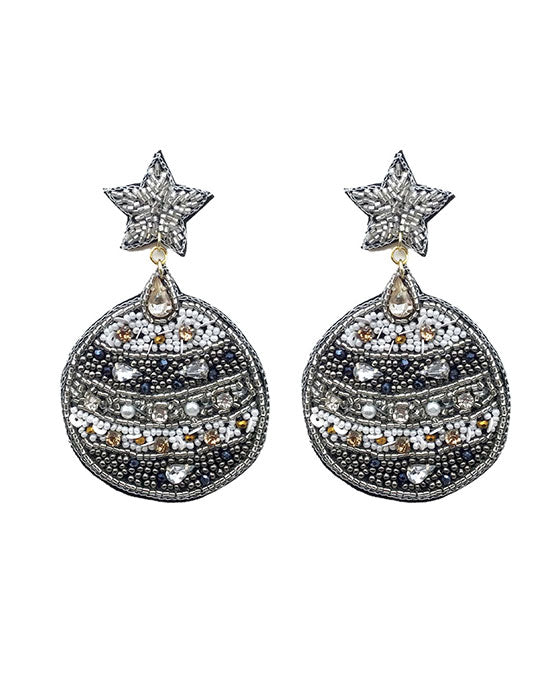 Beaded Mirror Ball Earring