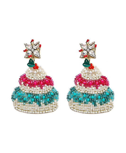 Beaded Cake Stone Earring