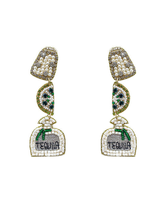 Beaded Tequila Stone Earring