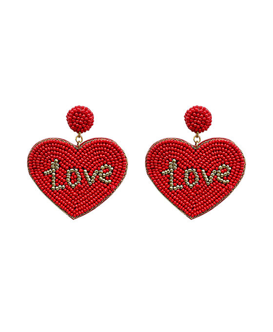 Beaded Love Heart Post Earring