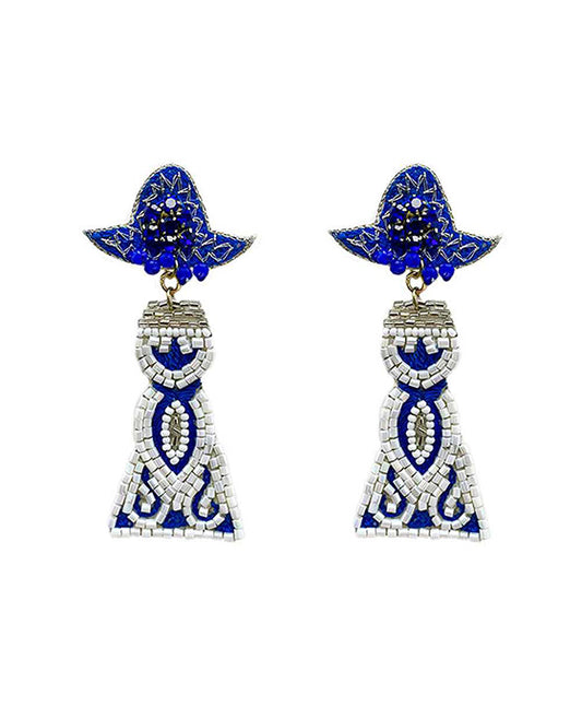 Beaded Tequila Stone Post Earring