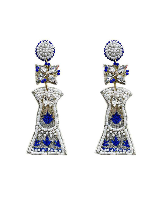 Beaded Tequila Stone Post Earring