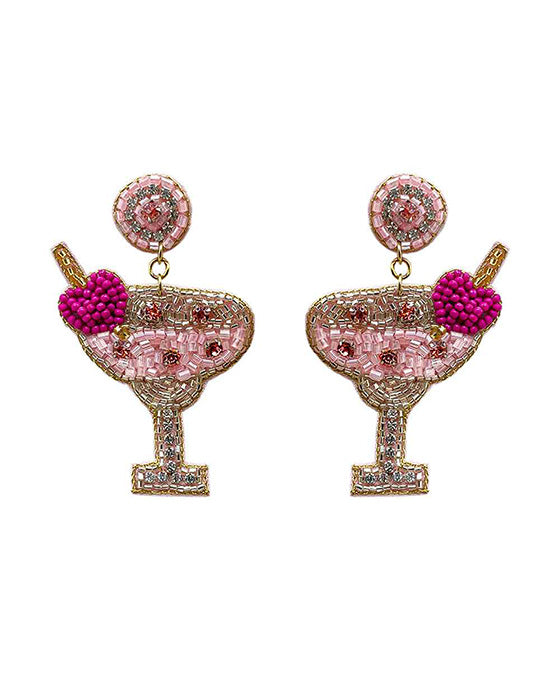 Beaded Cocktail Stone Post Earring