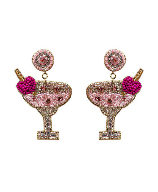 Beaded Cocktail Stone Post Earring