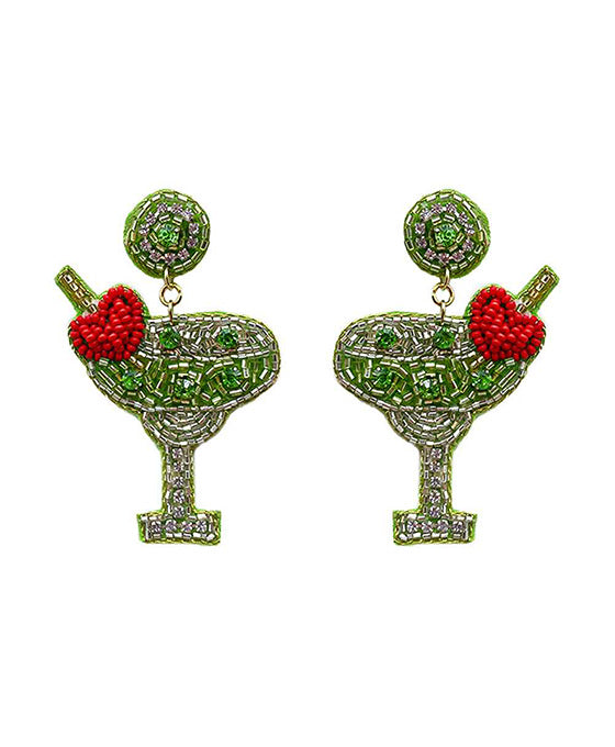 Beaded Cocktail Stone Post Earring