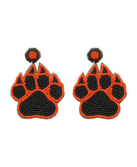 Beaded Paw Print Earring