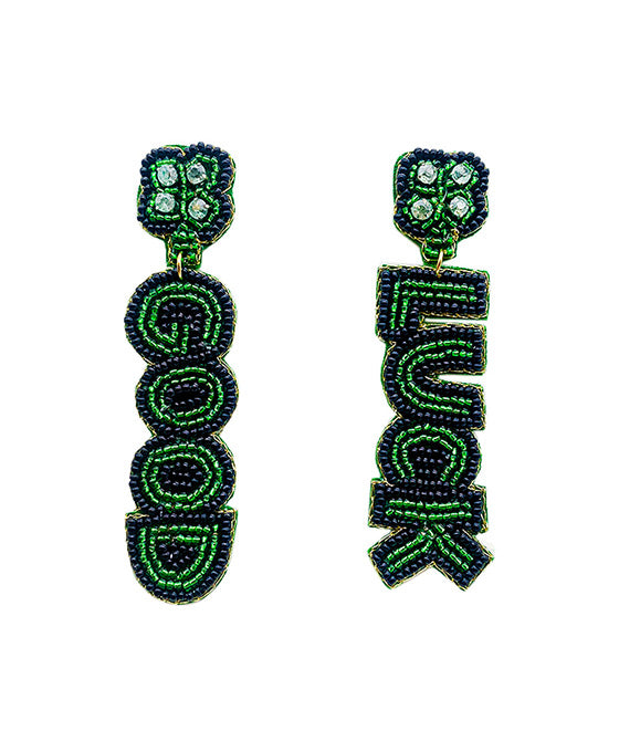 Beaded St Patrick's Post Earring